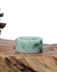 Baikalla Jewelry Jadeite Jade Bangle Bracelet Genuine Burmese Blue-green Jadeite Jade Men's Band Ring