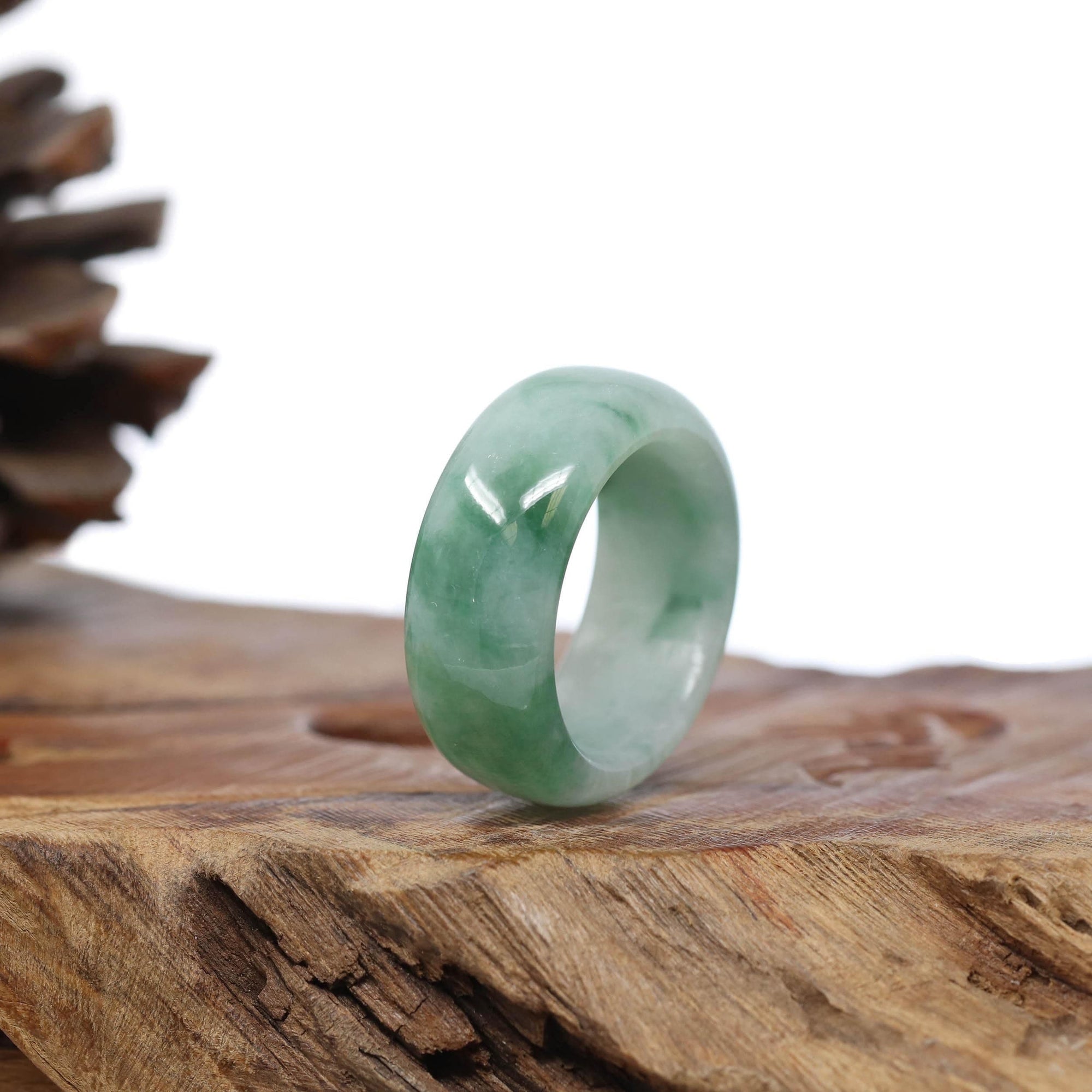 Baikalla Jewelry Jadeite Jade Bangle Bracelet Baikalla Genuine Burmese Green Jadeite Jade Bend Men&#39;s Ring