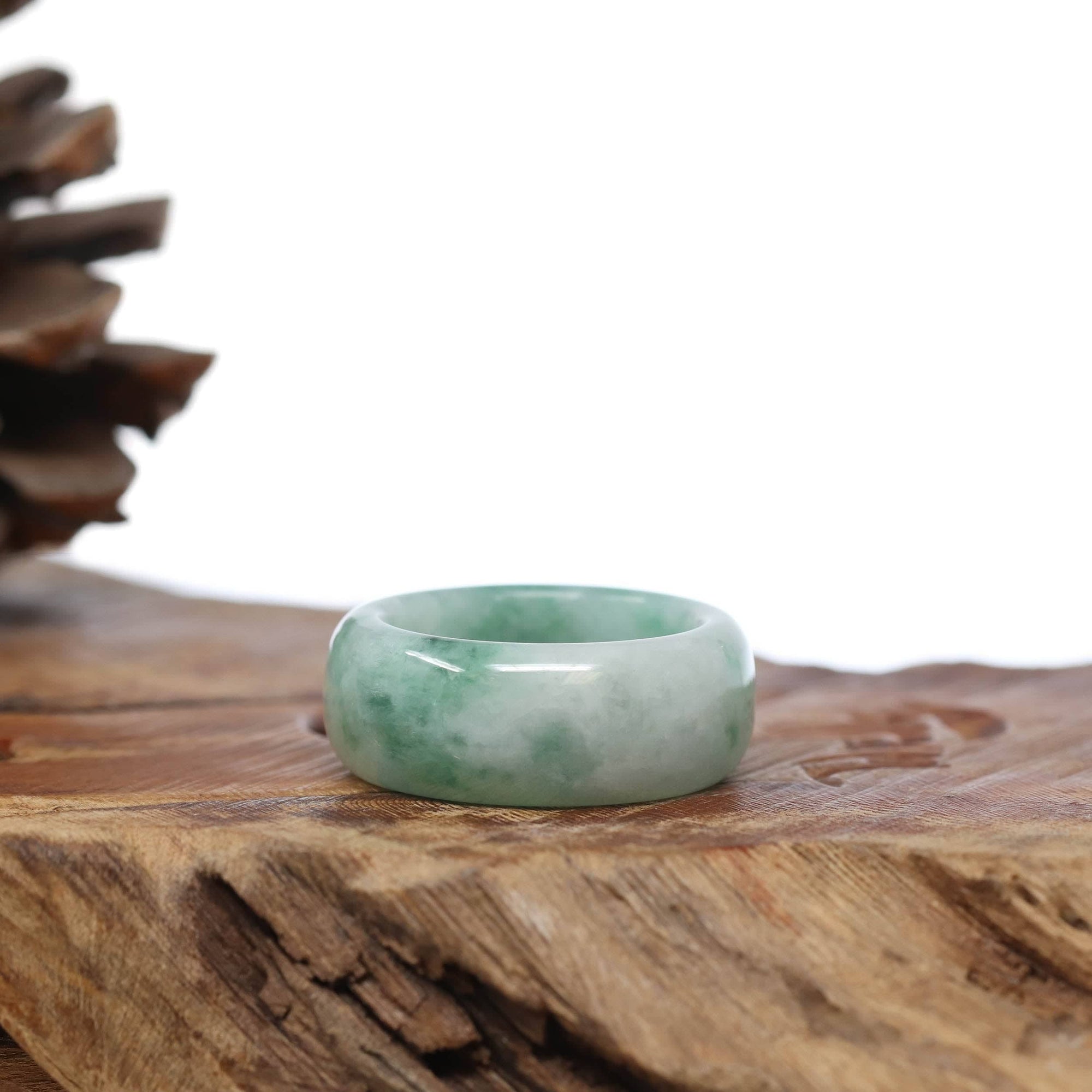 Baikalla Jewelry Jadeite Jade Bangle Bracelet Baikalla Genuine Burmese Green Jadeite Jade Bend Men&#39;s Ring