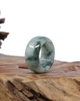 Baikalla Jewelry Jadeite Jade Bangle Bracelet Genuine Burmese Blue-green Jadeite Jade Men's Band Ring