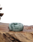 Baikalla Jewelry Jadeite Jade Bangle Bracelet Genuine Burmese Blue-green Jadeite Jade Men's Band Ring