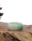 Baikalla Jewelry Jadeite Jade Bangle Bracelet Natural Burmese Green Jadeite Jade Bend Men's Ring