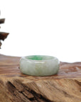 Baikalla Jewelry Jadeite Jade Bangle Bracelet Natural Burmese Green Jadeite Jade Bend Men's Ring