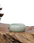 Baikalla Jewelry Jadeite Jade Bangle Bracelet Natural Burmese Green Jadeite Jade Bend Men's Ring