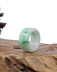 Baikalla Jewelry Jadeite Jade Bangle Bracelet Natural Burmese Green Jadeite Jade Bend Men's Ring