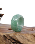 Baikalla Jewelry Jadeite Jade Bangle Bracelet Natural Burmese Green Jadeite Jade Bend Men's Ring