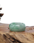 Baikalla Jewelry Jadeite Jade Bangle Bracelet Natural Burmese Green Jadeite Jade Bend Men's Ring