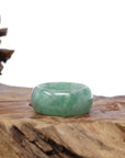 Baikalla Jewelry Jadeite Jade Bangle Bracelet Natural Burmese Green Jadeite Jade Bend Men's Ring