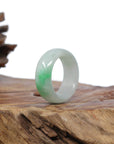 Baikalla Jewelry Jadeite Jade Bangle Bracelet Natural Burmese Green Jadeite Jade Bend Men's Ring