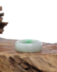 Baikalla Jewelry Jadeite Jade Bangle Bracelet Natural Burmese Green Jadeite Jade Bend Men's Ring