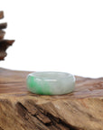 Baikalla Jewelry Jadeite Jade Bangle Bracelet Natural Burmese Green Jadeite Jade Bend Men's Ring