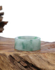 Baikalla Jewelry Jadeite Jade Bangle Bracelet Natural Burmese Green Jadeite Jade Bend Men's Ring