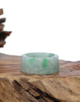 Baikalla Jewelry Jadeite Jade Bangle Bracelet Natural Burmese Green Jadeite Jade Bend Men's Ring