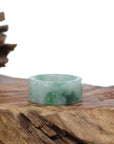 Baikalla Jewelry Jadeite Jade Bangle Bracelet Natural Burmese Green Jadeite Jade Bend Men's Ring