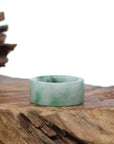 Baikalla Jewelry Jadeite Jade Bangle Bracelet Natural Burmese Green Jadeite Jade Bend Men's Ring