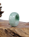 Baikalla Jewelry Jadeite Jade Bangle Bracelet Natural Burmese Green Jadeite Jade Bend Men's Ring