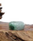 Baikalla Jewelry Jadeite Jade Bangle Bracelet Natural Burmese Green Jadeite Jade Bend Men's Ring