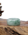 Baikalla Jewelry Jadeite Jade Bangle Bracelet Natural Burmese Green Jadeite Jade Bend Men's Ring