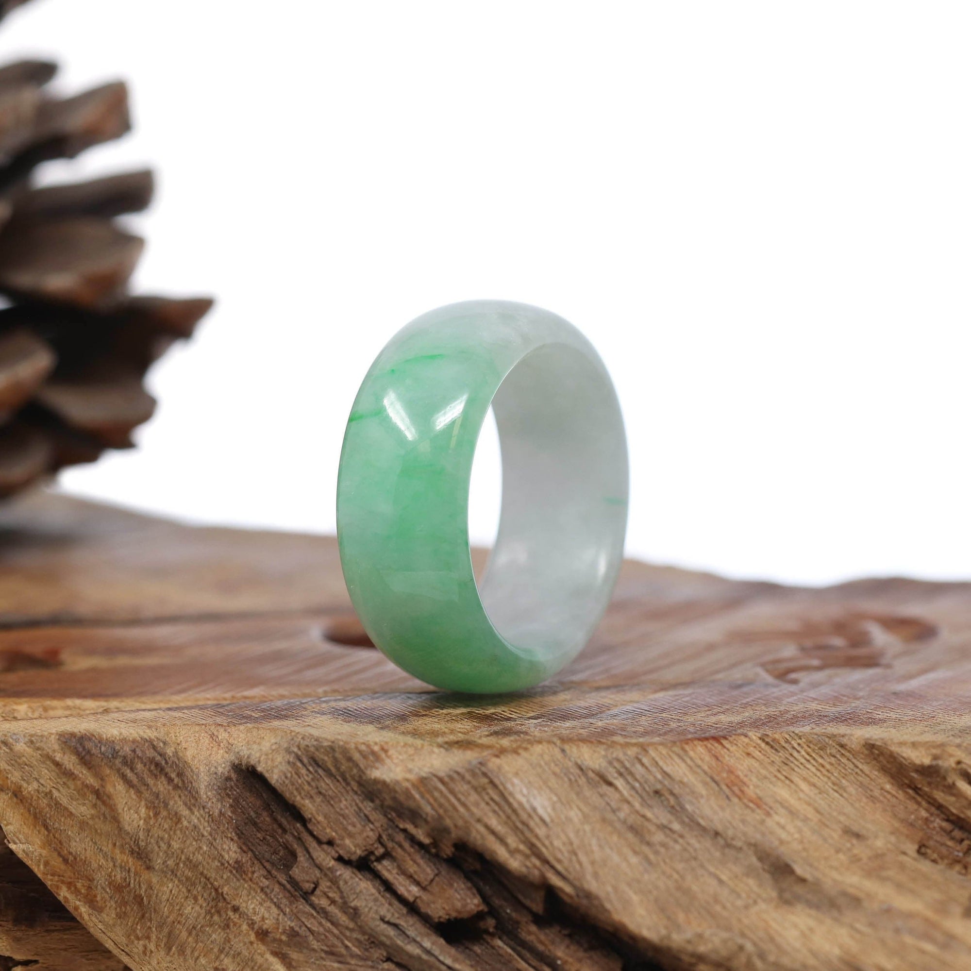 Baikalla Jewelry Jadeite Jade Bangle Bracelet Baikalla Genuine Burmese Green Jadeite Jade Bend Men&#39;s Ring