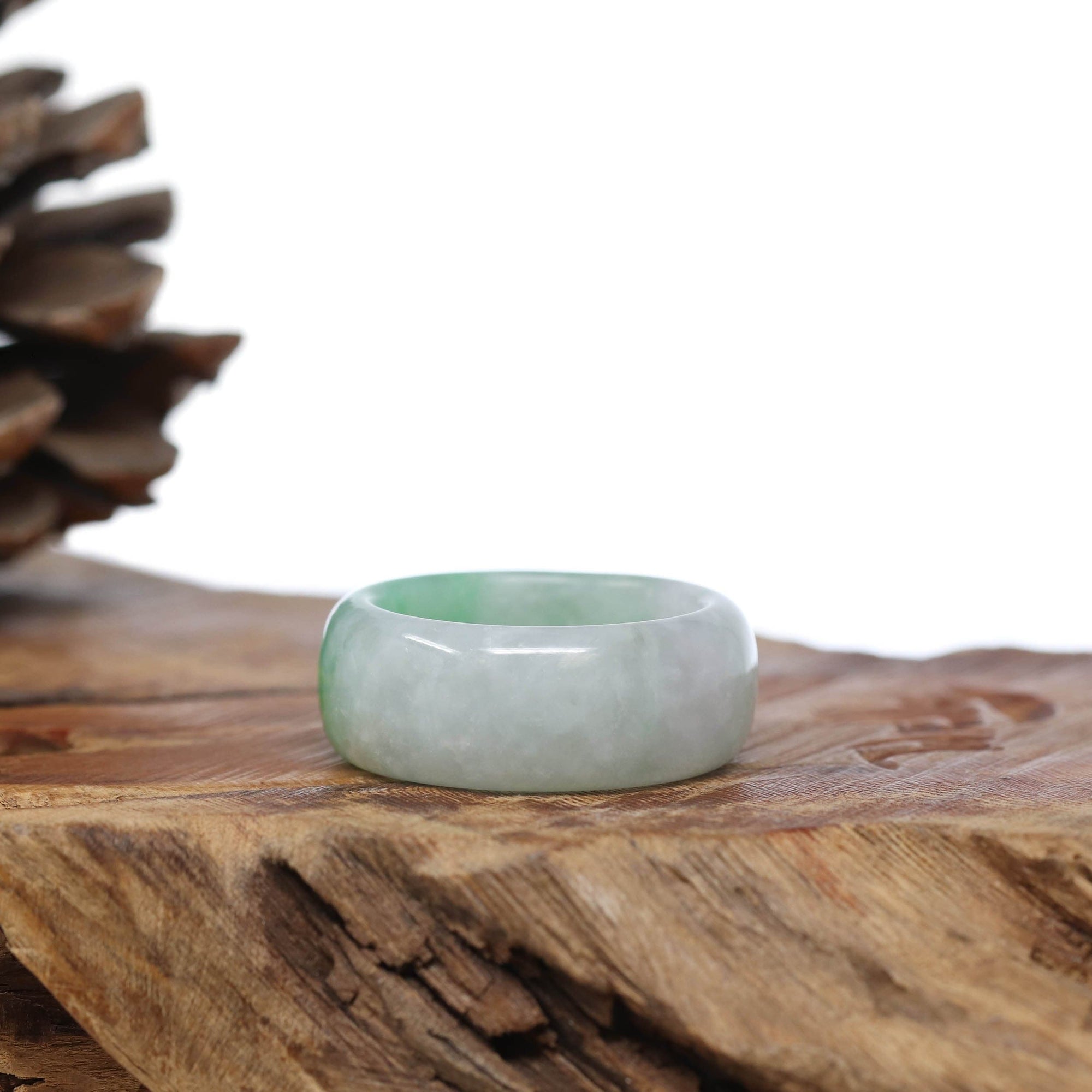 Baikalla Jewelry Jadeite Jade Bangle Bracelet Baikalla Genuine Burmese Green Jadeite Jade Bend Men&#39;s Ring