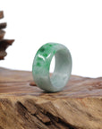 Baikalla Jewelry Jadeite Jade Bangle Bracelet Natural Burmese Green Jadeite Jade Bend Men's Ring