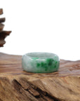 Baikalla Jewelry Jadeite Jade Bangle Bracelet Natural Burmese Green Jadeite Jade Bend Men's Ring