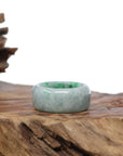 Baikalla Jewelry Jadeite Jade Bangle Bracelet Natural Burmese Green Jadeite Jade Bend Men's Ring