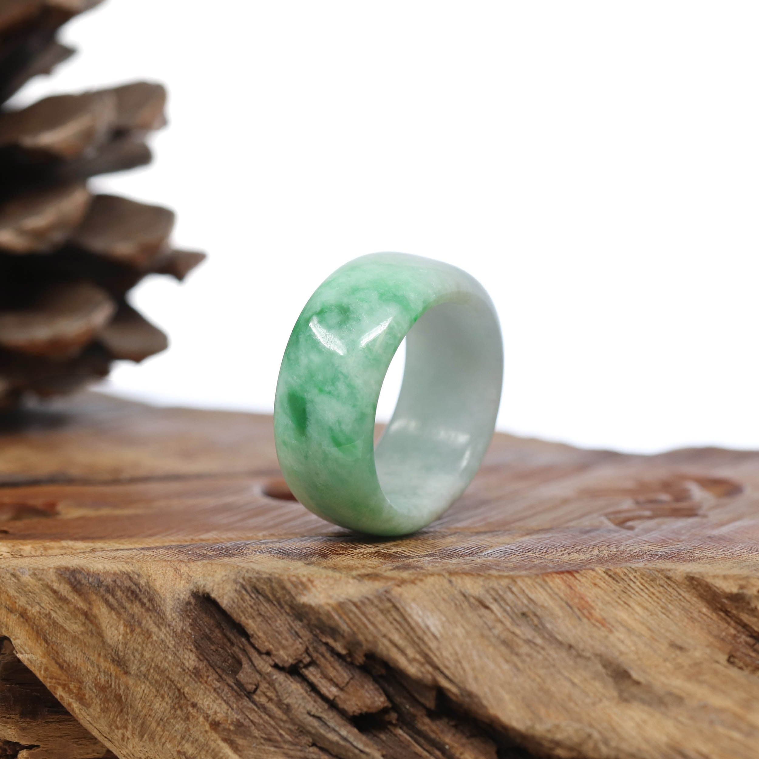 Natural White discount Green Nephrite Jade A Burmese Bangle