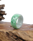 Baikalla Jewelry Jadeite Jade Bangle Bracelet Natural Burmese Green Jadeite Jade Bend Men's Ring