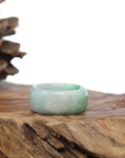 Baikalla Jewelry Jadeite Jade Bangle Bracelet Natural Burmese Green Jadeite Jade Bend Men's Ring