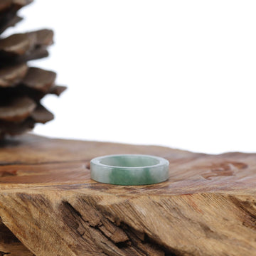 Baikalla Jewelry Jadeite Jade Bangle Bracelet Natural Burmese Green Jadeite Jade Bend Men's Ring