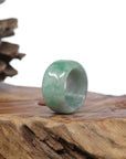 Baikalla Jewelry Jadeite Jade Bangle Bracelet Natural Burmese Green Jadeite Jade Bend Men's Ring