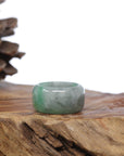 Baikalla Jewelry Jadeite Jade Bangle Bracelet Natural Burmese Green Jadeite Jade Bend Men's Ring