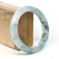 Baikalla Jewelry Jadeite Jade Bangle Bracelet Burmese High-end Ice blue green Jade Jadeite Bangle Bracelet (58.15mm) ( Collectibles )T267