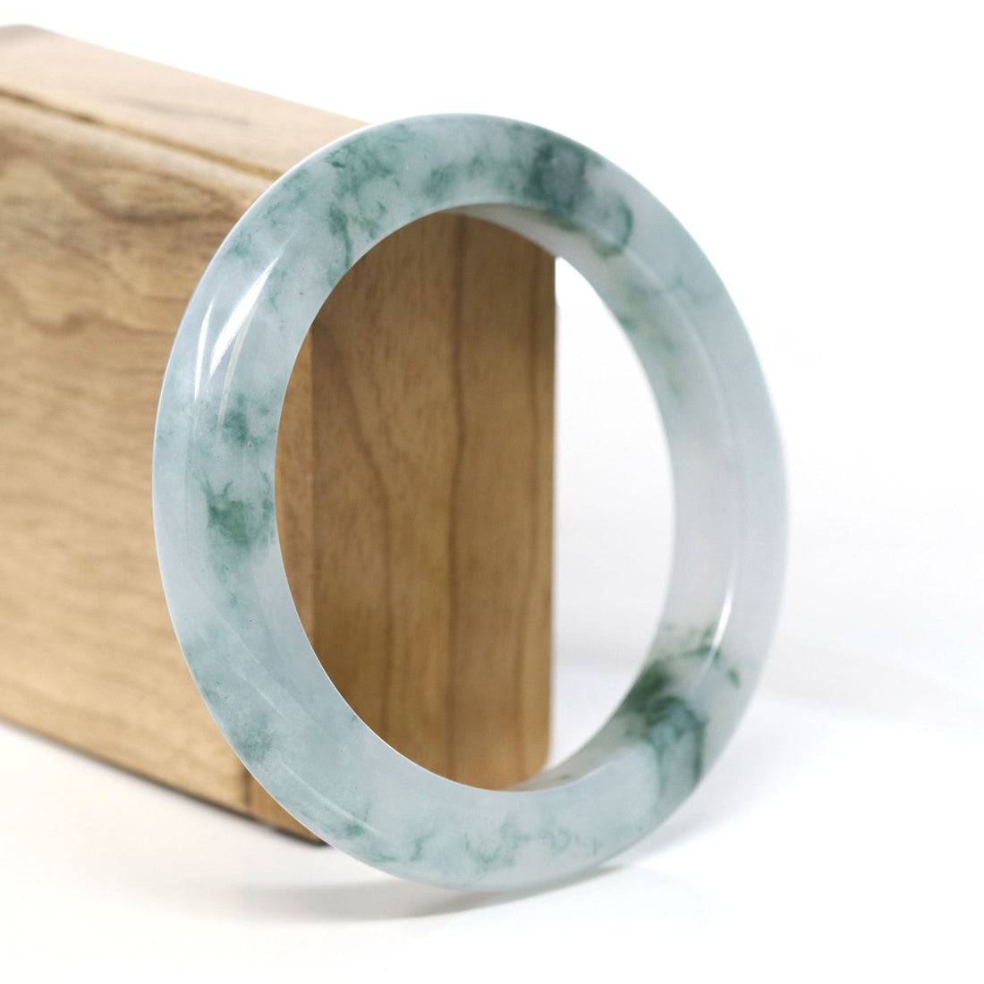 Baikalla Jewelry Jadeite Jade Bangle Bracelet Burmese High-end Ice blue green Jade Jadeite Bangle Bracelet (58.15mm) ( Collectibles )T269