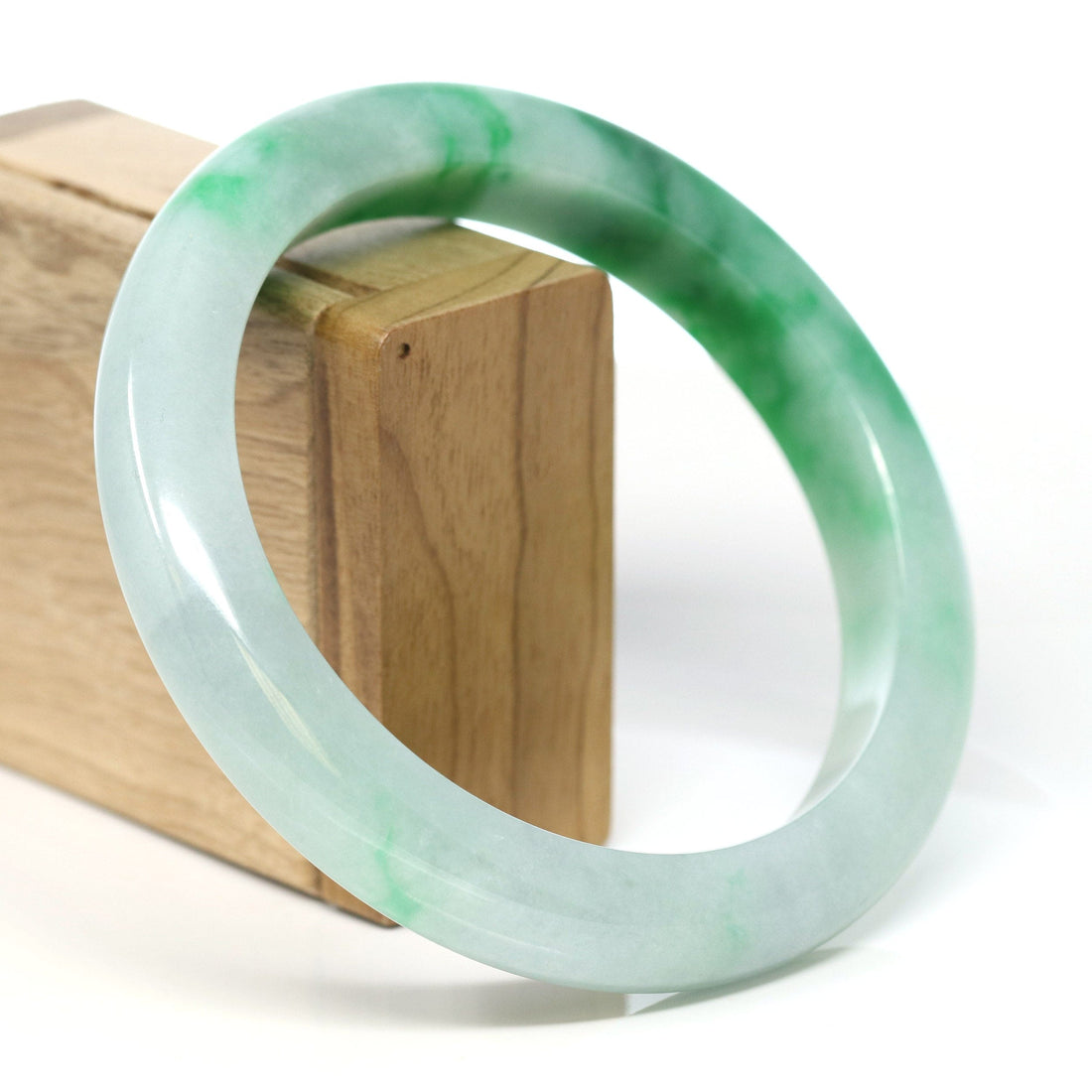 Baikalla Jewelry Jadeite Jade Bangle Bracelet Baikalla™ "Classic Bangle" Genuine Jadeite Jade Green Bangle Bracelet (59.39mm)#T271