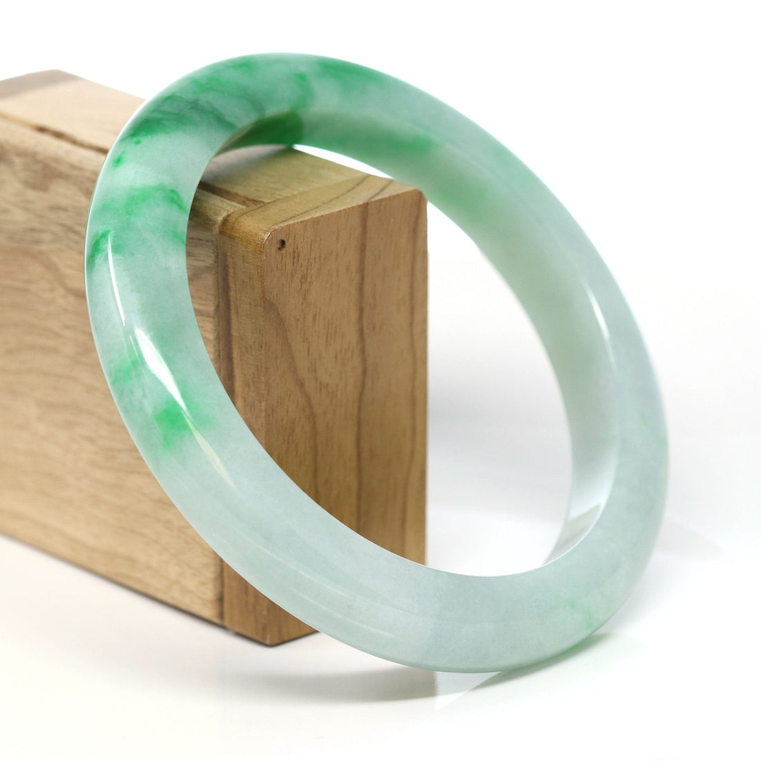 Baikalla Jewelry Jadeite Jade Bangle Bracelet Baikalla™ "Classic Bangle" Genuine Jadeite Jade Green Bangle Bracelet (59.39mm)#T271