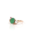 Baikalla Jewelry Jadeite Engagement Ring Copy of Baikalla™ "Aretha" 18k Rose Gold Natural Imperial Jadeite Morning Glory Engagement Ring