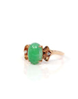 Baikalla Jewelry Jadeite Engagement Ring Baikalla™ "Aretha" 18k Rose Gold Natural Imperial Jadeite Morning Glory Engagement Ring