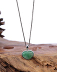 Baikalla Jewelry 18k Gold Jadeite Necklace Pendant Only Baikalla 14K Gold Genuine Burmese Jadeite Jade Heart Pendant