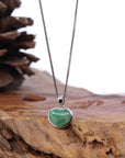 Baikalla Jewelry 18k Gold Jadeite Necklace Baikalla 14K Gold Genuine Burmese Jadeite Jade Heart Pendant