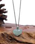 Baikalla Jewelry 18k Gold Jadeite Necklace Pendant Only Baikalla 14K Gold Genuine Burmese Jadeite Jade Heart Pendant with Diamonds