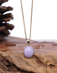 Baikalla Jewelry Lavender Jadeite Necklace Pendant Only 14K Gold Natural Lavender Burmese Jadeite Cabochon Necklace