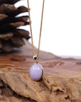 Baikalla Jewelry Lavender Jadeite Necklace 14K Gold Natural Lavender Burmese Jadeite Cabochon Necklace