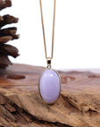 Baikalla Jewelry Lavender Jadeite Necklace Pendant Only 14K Gold Natural Lavender Burmese Jadeite Cabochon Necklace