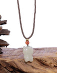 Baikalla Jewelry Jade Pendant Necklace Baikalla "Lucky Kitten" White Nephrite Jade Pendant Necklace