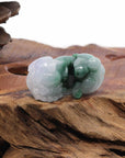 Baikalla Jewelry genuine jadeite carving Genuine Burmese White Blue-Green Jadeite Jade PiXiu Pendant Necklace