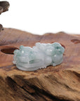 Baikalla Jewelry genuine jadeite carving Genuine Burmese Ice Blue-Green Jadeite Jade PiXiu Pendant Necklace