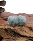 Baikalla Jewelry genuine jadeite carving Genuine Burmese Ice Blue-Green Jadeite Jade PiXiu Pendant Necklace