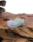 Baikalla Jewelry genuine jadeite carving Genuine Burmese Lavender Green Jadeite Jade PiXiu Pendant Necklace